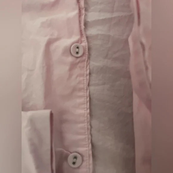 SKIMS Cotton Poplin Button Up Shirt Collared Baby Pink Oversized Sleep Size M - Picture 4 of 10